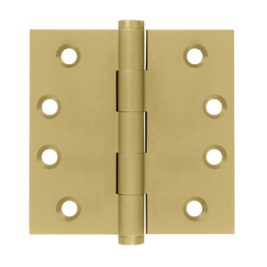DSB44 4 x 4 in. Square Hinges, Satin Brass - Solid Brass - Pack of 2