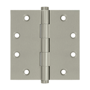 DSB4515 4.5 x 4.5 in. Square Hinges, Satin Nickel - Solid Brass - Pack of 2