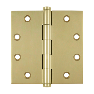 DSB453-UNL 4.5 x 4.5 in. Square Hinges, Unlacquered Bright Brass - Solid Brass - Pack of 2
