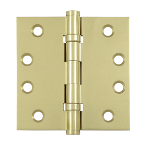 DSB4B3-UNL 4 x 4 in. Square Ball Bearings Hinges- Unlacquered Bright