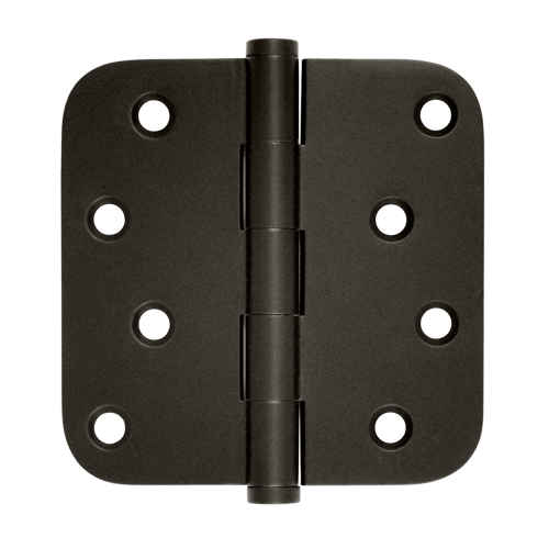 4 x 4 x 0.62 in. Radius Hinge - Zig-Zag, Oil Rubbed Bronze - Solid Brass - Pack of 2