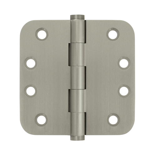 DSB4R515 4 x 4 x 0.62 in. Radius Hinges, Satin Nickel - Solid