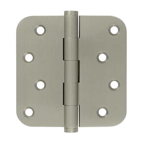 DSB4R515-RZ 4 x 4 x 0.62 in. Radius Hinge - Zig-Zag- Satin Nickel - Solid Brass - Pack of 2