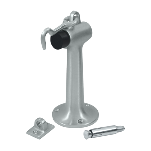 DSF630U26D 6 in. Heavy Duty Floor Mount Bumper with Hook & Eye- Satin Chrome - Solid