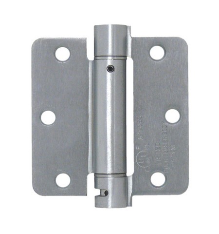 3.5 x 3.5 x 0.25 in. Spring Hinge, Satin Chrome - Steel