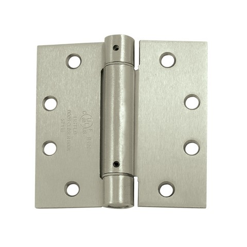 4.5 x 4.5 in. Spring Hinge, Satin Nickel - Steel