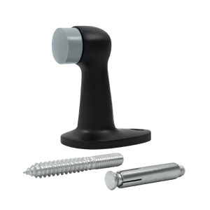 2.87 in. Floor Door Bumper, Black - Solid