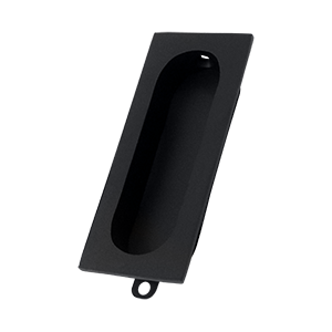 FP222U19 3.12 x 0.93 in. Rectangle Flush Pull, Black - Solid
