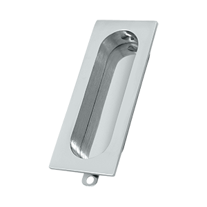 3.12 x 0.93 in. Rectangle Flush Pull, Bright Chrome - Solid