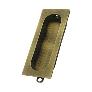 3.12 x 0.93 in. Rectangle Flush Pull, Antique