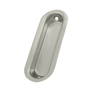 FP223U15 3.5 x 1.25 x 0.31 in. Oblong Flush Pull- Satin Nickel - Solid
