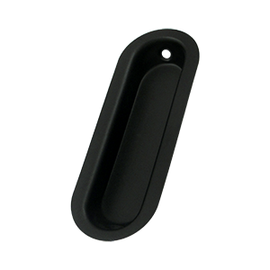 FP223U19 3.5 x 1.25 x 0.31 in. Oblong Flush Pull- Black - Solid