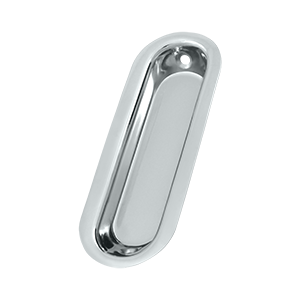 FP223U26 3.5 x 1.25 x 0.31 in. Oblong Flush Pull- Bright Chrome - Solid