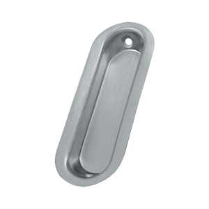 FP223U26D 3.5 x 1.25 x 0.31 in. Oblong Flush Pull, Satin Chrome - Solid