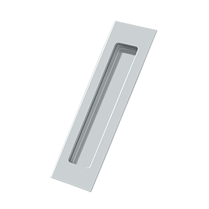 7 x 1.87 x 0.37 in. Rectangular Flush Pull, Bright Chrome - Solid Brass