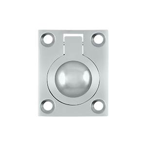 1.75 x 1.37 in. Flush Ring Pull, Bright Chrome - Solid