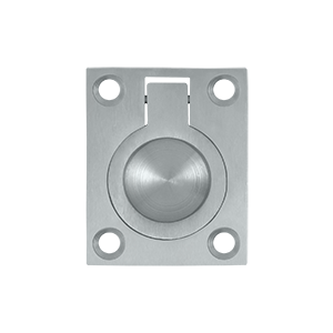 1.75 x 1.37 in. Flush Ring Pull, Satin Chrome - Solid
