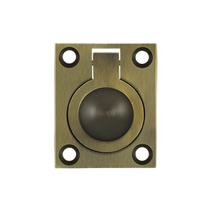 1.75 x 1.37 in. Flush Ring Pull, Antique