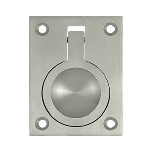 FRP25U15 2.5 x 1.87 in. Flush Ring Pull- Satin Nickel - Solid
