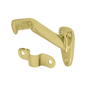 3.31 in. Projection Hand Rail Brackets, Bright Brass - Solid Brass - 10 Case