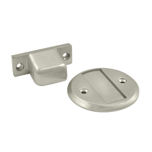 Magnetic Door Holder Flush 2.5 in. Diameter, Satin Nickel - Solid