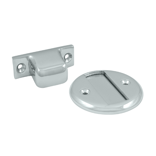 Magnetic Door Holder Flush 2.5 in. Diameter, Bright Chrome - Solid