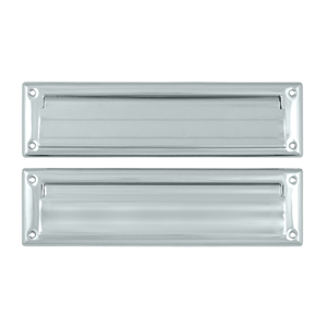 MS212U26 13.12 in. Mail Slot with Interior Flap- Bright Chrome - Solid