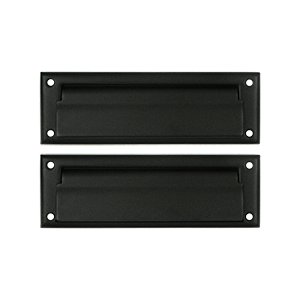 MS627U19 8.87 in. Mail Slot with Back Plate- Black - Solid