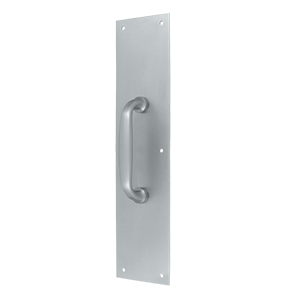 PPH55U26D 3.5 x 15 in. Push Plate with 5.5 in. Handle, Satin Chrome - Solid