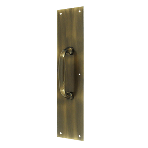 Push Plate With Handle 3-1/2" X 15 " - Handle 5 1/2" Antique Brass