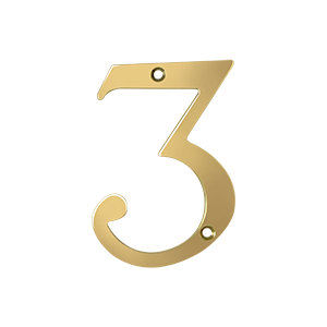 RN4-3 4 in. House Numbers- Lifetime Brass - Solid Brass