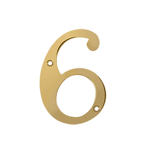 RN4-6 4 in. House Numbers, Lifetime Brass - Solid Brass