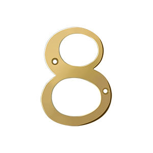 RN4-8 4 in. House Numbers, Lifetime Brass - Solid Brass