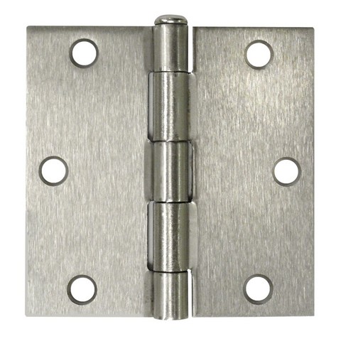 3.5 x 3.5 in. Square Hinge, Satin Nickel - Steel - Pack of 2