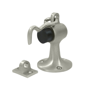 Floor Mount Bumper with Holder, Satin Nickel - Solid