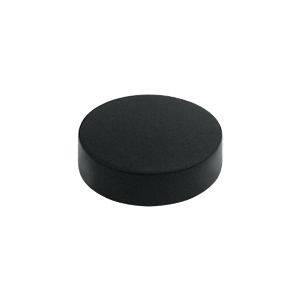 1 in. Diameter Flat Round Screw Cover- Black - Solid