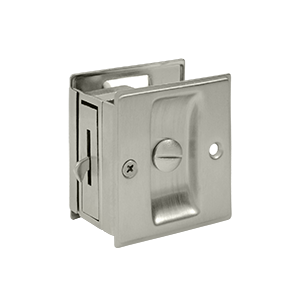 2.5 x 2.75 in. Privacy Pocket Lock, Satin Nickel - Solid