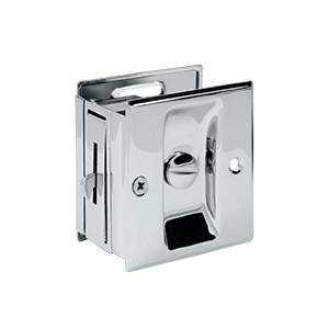 2.5 x 2.75 in. Privacy Pocket Lock, Bright Chrome - Solid