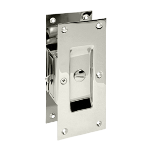 6 in. Privacy Decorative Pocket Lock- Bright Nickel - Solid
