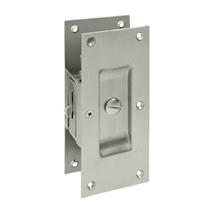 6 in. Privacy Decorative Pocket Lock, Satin Nickel - Solid