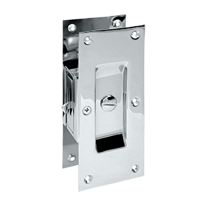 6 in. Privacy Decorative Pocket Lock, Bright Chrome - Solid