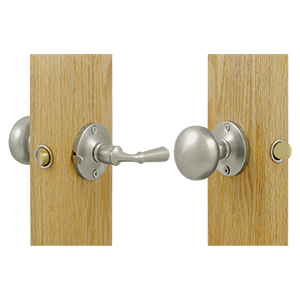 Storm Door Latch with Round Tubular Lock, Satin Nickel - Solid
