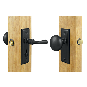 Rectangular Storm Door Latch Tubular Lock, Black - Solid