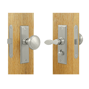 Square Storm Door Latch with Mortise Lock, Satin Nickel - Solid