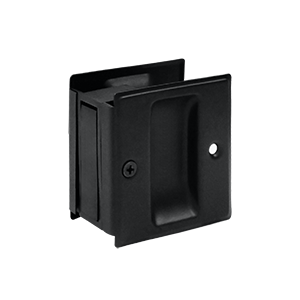 2.5 x 2.75 in. Passage Pocket Lock, Black - Solid