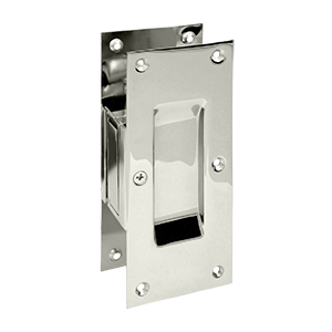 6 in. Passage Decorative Pocket Lock- Bright Nickel - Solid
