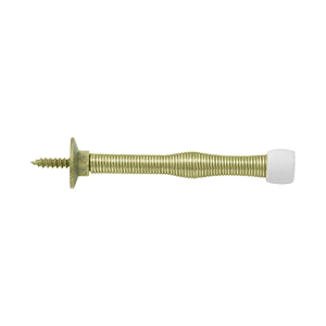 Baseboard Door Bumper, Steel Bright Brass 3"