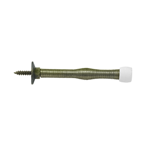 Baseboard Door Bumper, Steel Antique Brass 3"