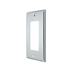Single Rocker Switch Plate, Number of Gangs: 1 Solid Brass, Polished Chrome Plated Finish