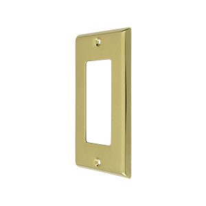 Single Rocker Switch Plate, Number of Gangs: 1 Solid Brass, Polished Brass Finish